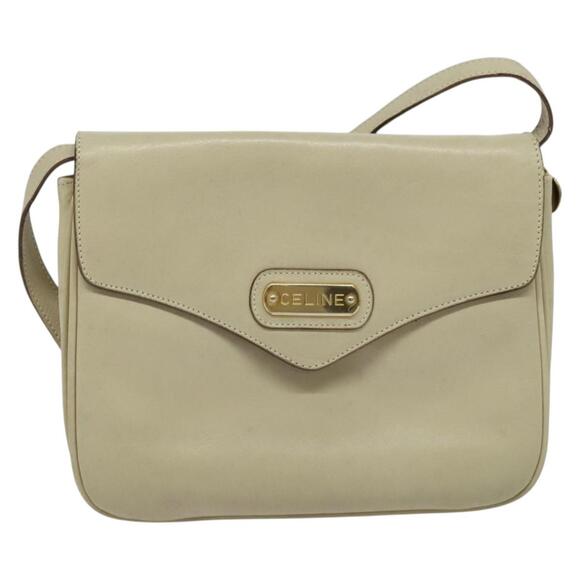 CELINE Shoulder Bag Leather Ivory Gold - Picture 2 of 13